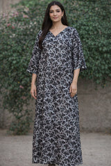 Net & Velvet Embroidered Stitched Shirt