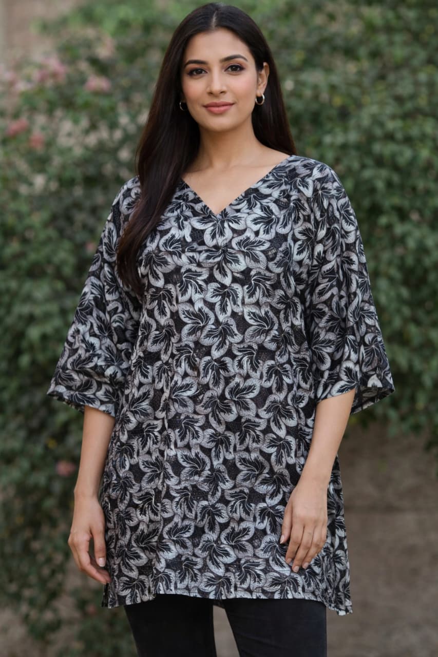 Net & Velvet Embroidered Stitched Shirt