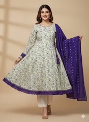 Cambric Khaddar All-Over Two-Piece Suit with Embroidered Dupatta