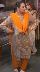 Semi-Pure Fabric Heavy Embroidered 3-Piece Suit